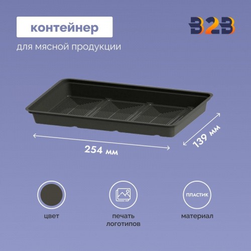 Контейнер пластиковый для мяса и колбасных изделий 254x139x40 мм