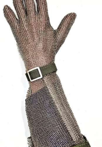 ПЕРЧАТКА КОЛЬЧУЖНАЯ ПЯТИПАЛАЯ С НАРУКАВНИКОМ ПКН