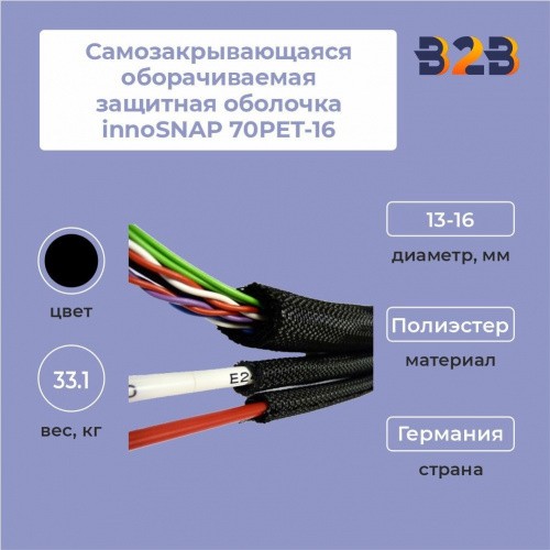 Самозакрывающаяся оборачиваемая защитная оболочка innoSNAP 70PET-16, из полиэстера