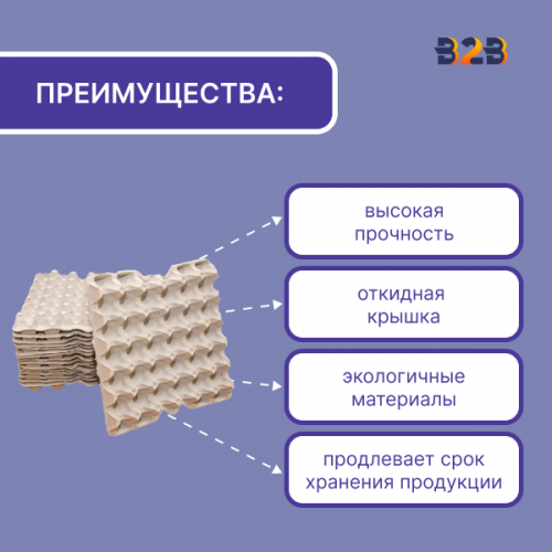 Упаковка для куриных яиц, 30 ячеек (картон)